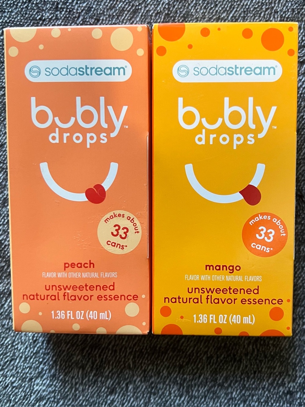 SodaStream Bubly Drops Peach & Mango Unsweetened Flavor Essence Pack